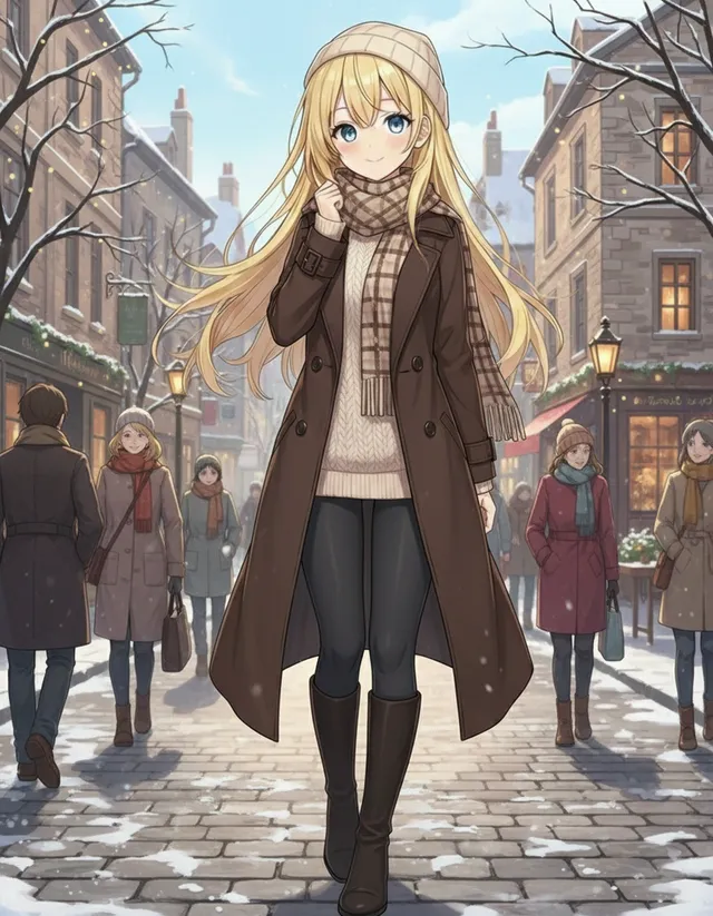 2月の季節に合う素敵な服装にしてください。