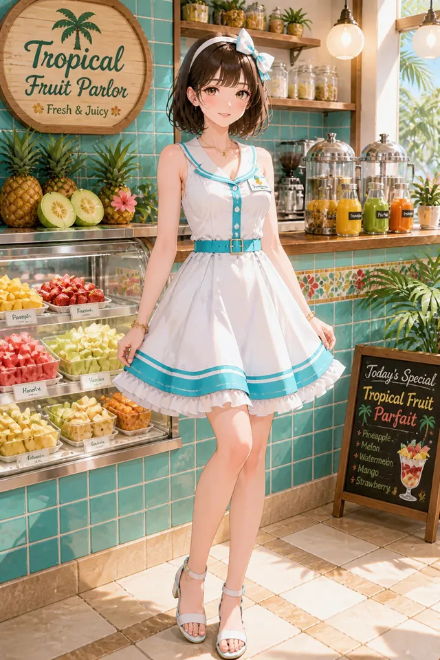 トロピカルフルーツパーラーコーデ🍍💛