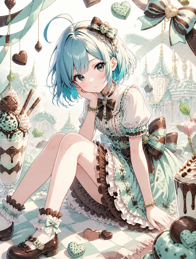初めまして、PerstaAIを始めました。

簡単にうちの子の自己紹介をします
まず生成前の画像に写っている水色の髪とアホ毛が特徴の「黒澤真由」です。

特徴　人見知りでおとなしい
趣味　読書、ゲームと配信
家族　父母と2歳上の兄がいる