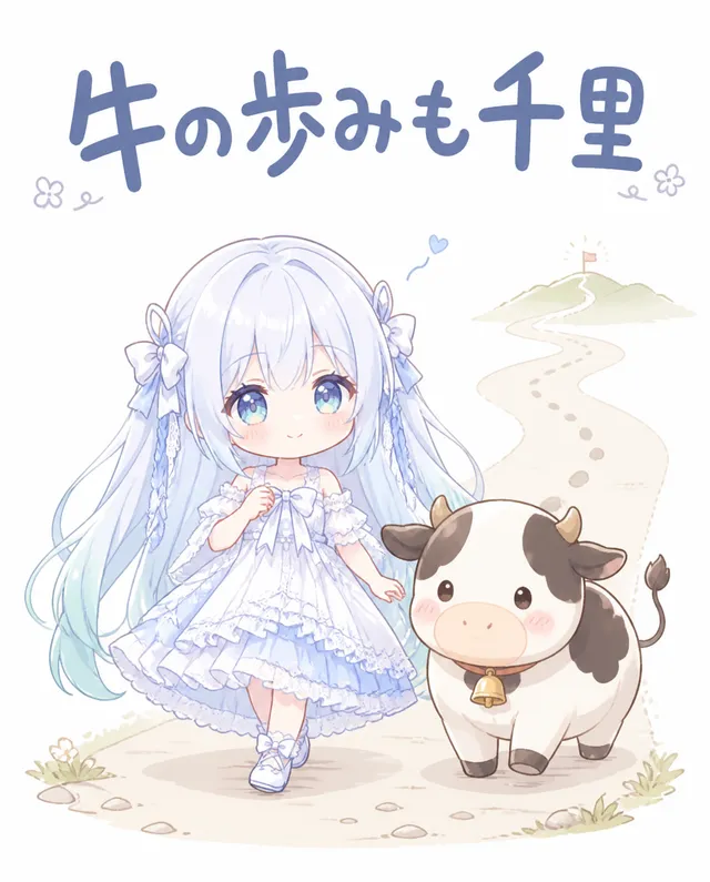 牛の歩みも千里♪