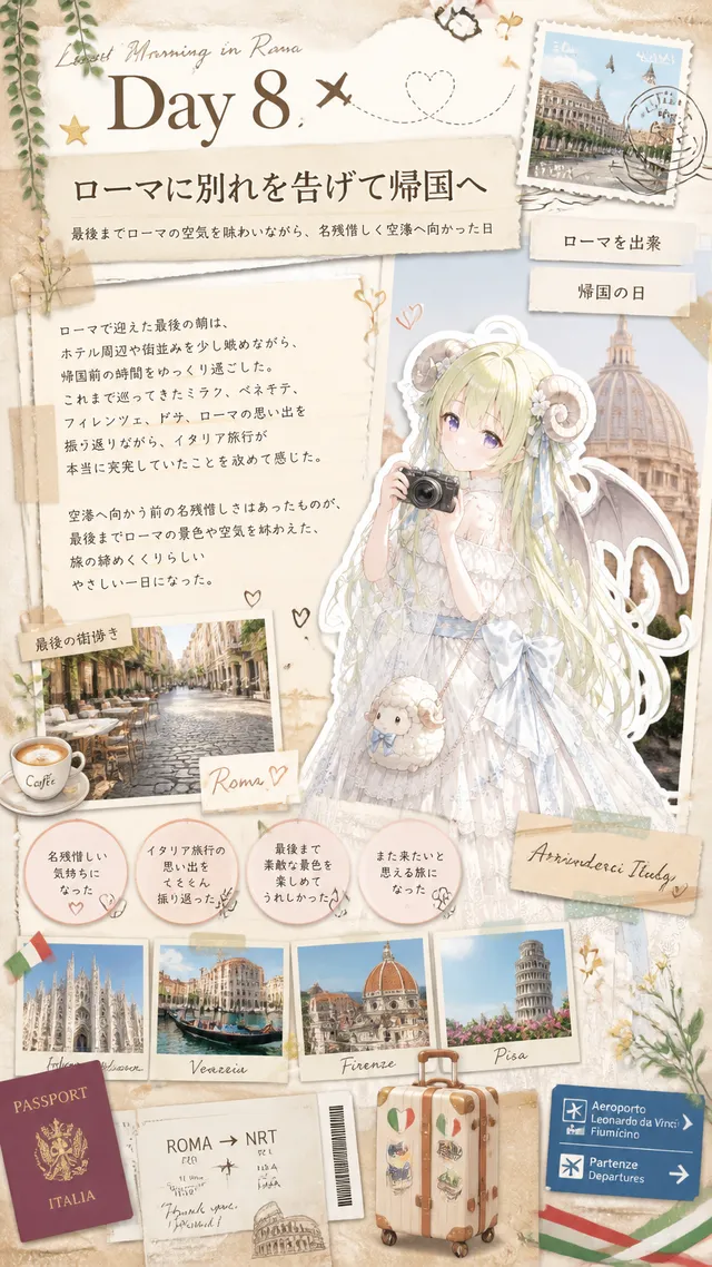 イタリア旅行からの帰国
