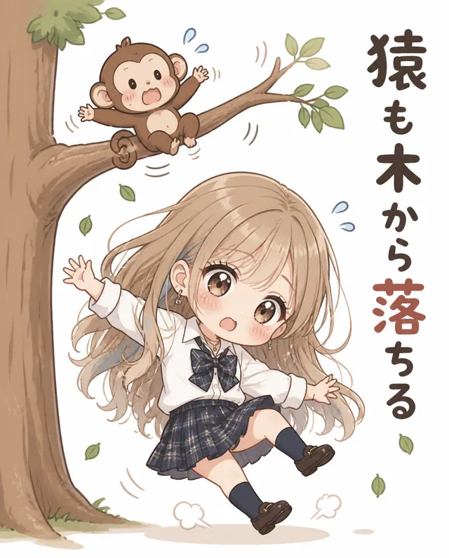 うちの子のことわざ辞典｢猿も木から落ちる｣