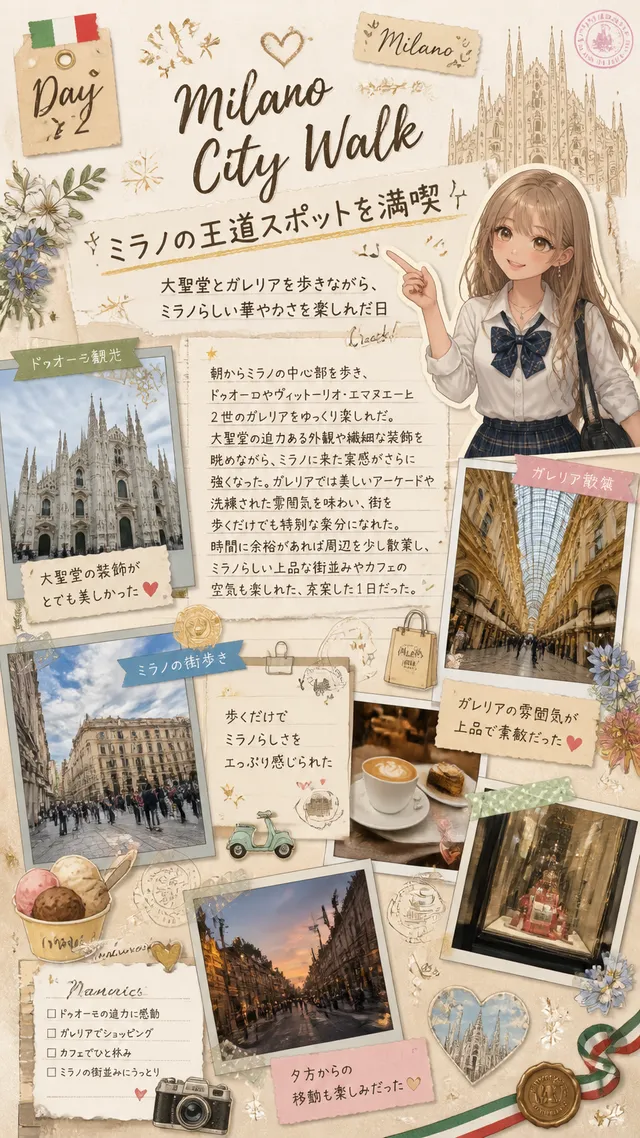 うちの子｢美蘭ちゃん｣のイタリア旅行記
2日目、ミラノの王道スポット満喫