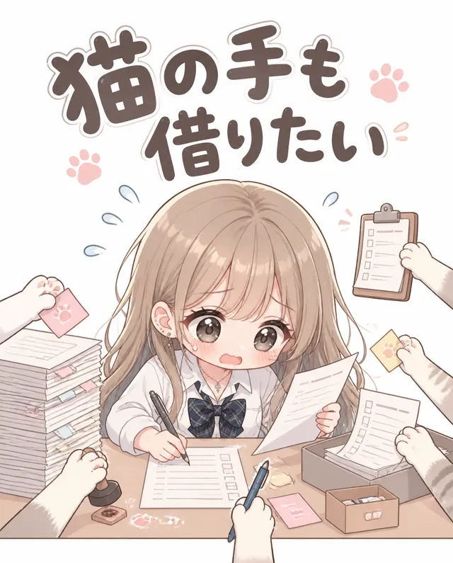 うちの子のことわざ辞典｢猫の手も借りたい｣