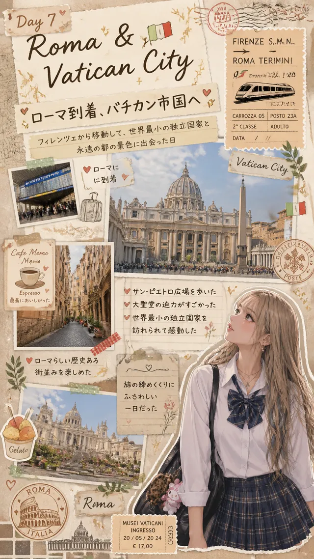 うちの子｢美蘭ちゃん｣のイタリア旅行記
7日目、ローマとバチカン市国を巡る