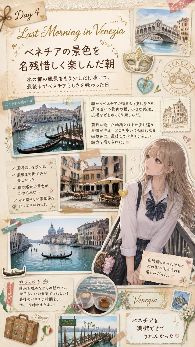 うちの子｢美蘭ちゃん｣のイタリア旅行記
4日目、ベネチアから次の街へ