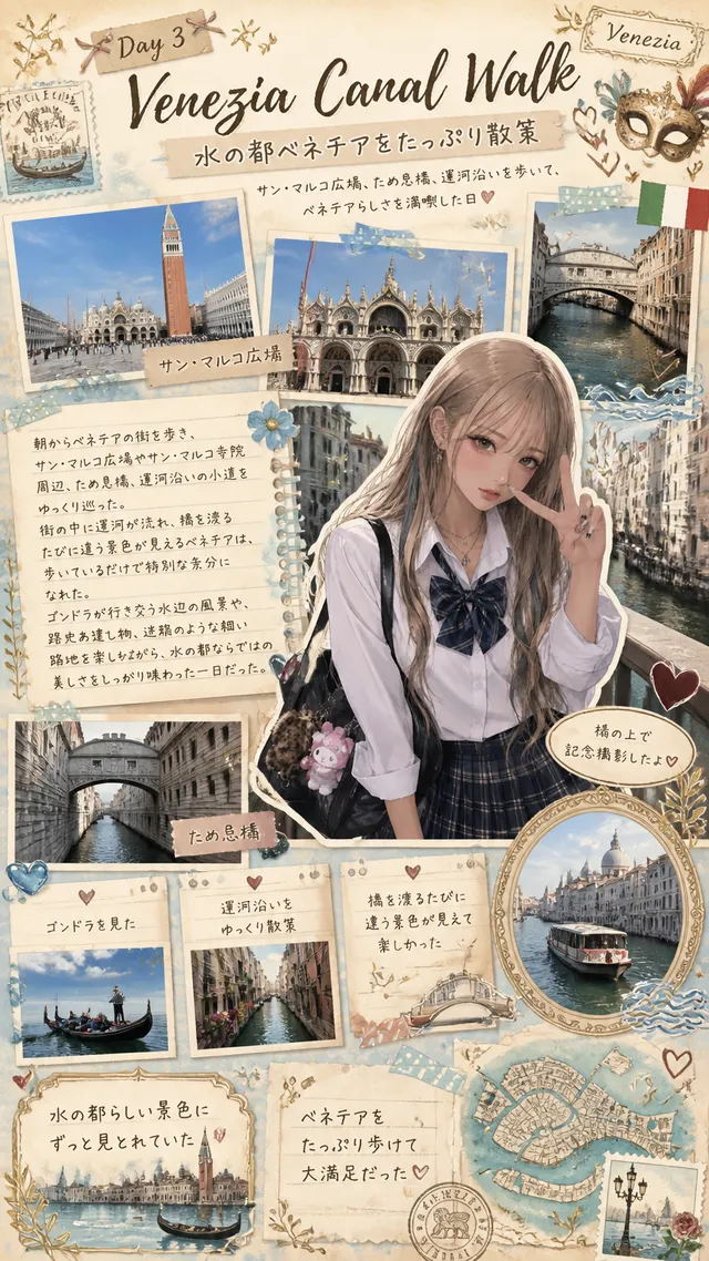 うちの子｢美蘭ちゃん｣のイタリア旅行記
3日目、ベネチアの散策