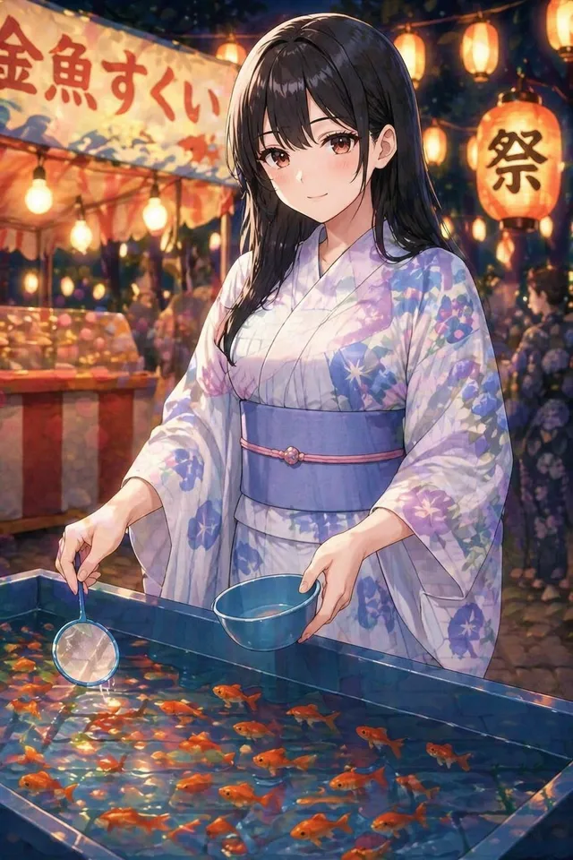 金魚すくいの様子だけで、ここまでの完成度！すごい！