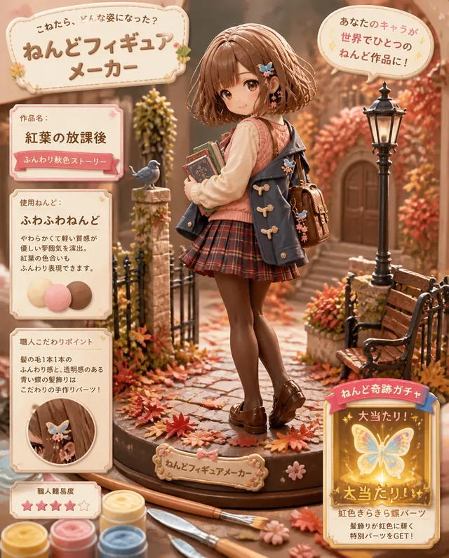 元のイラストを精巧な粘土フィギュアにしました✨