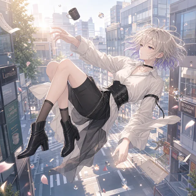 無重力を感じられるプロンプトです。ふわっとした感じをお楽しみください