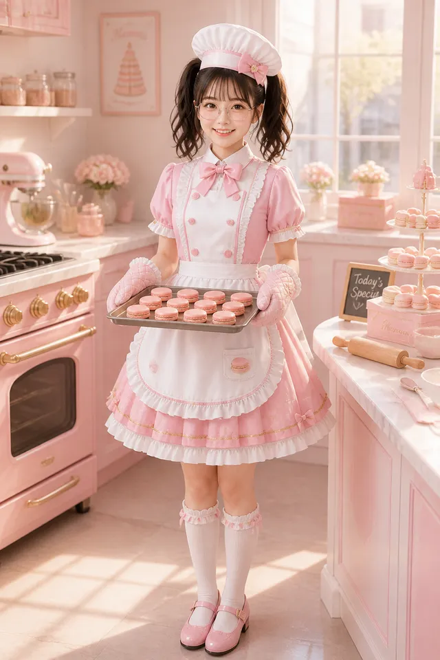 お菓子も可愛いエプロンドレスも大好き♡