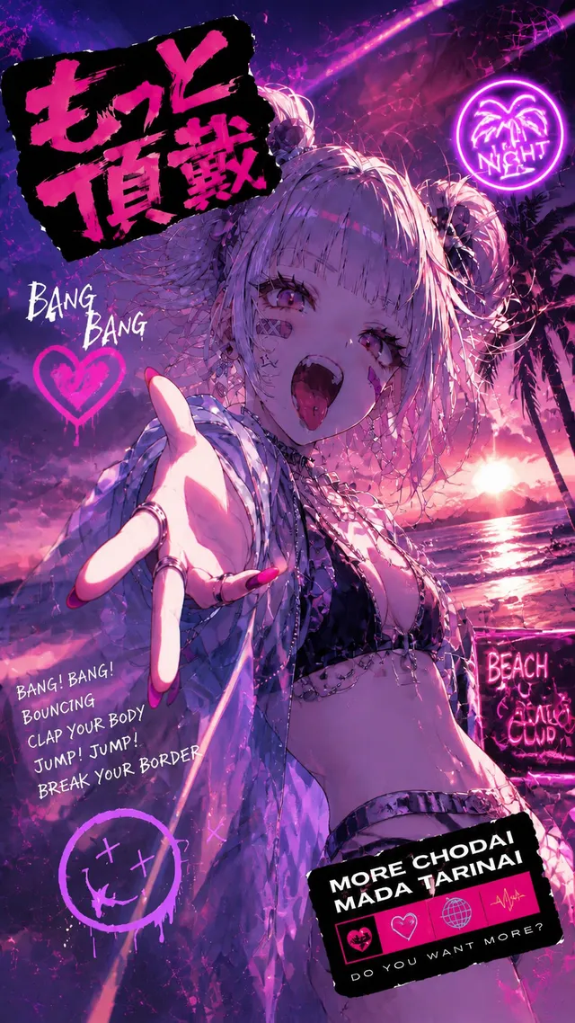 ビーチサイドで格の違いを見せつける。エモい感じで