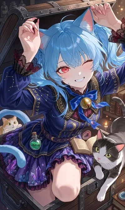 魔女っ子のコスプレ風に着替えて