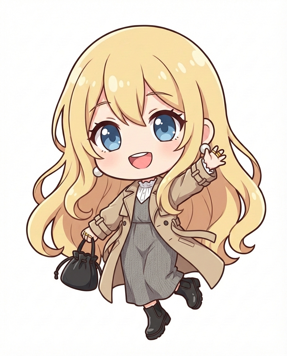 ベージュトレンチ×フリル襟のモダンシック・スタイル