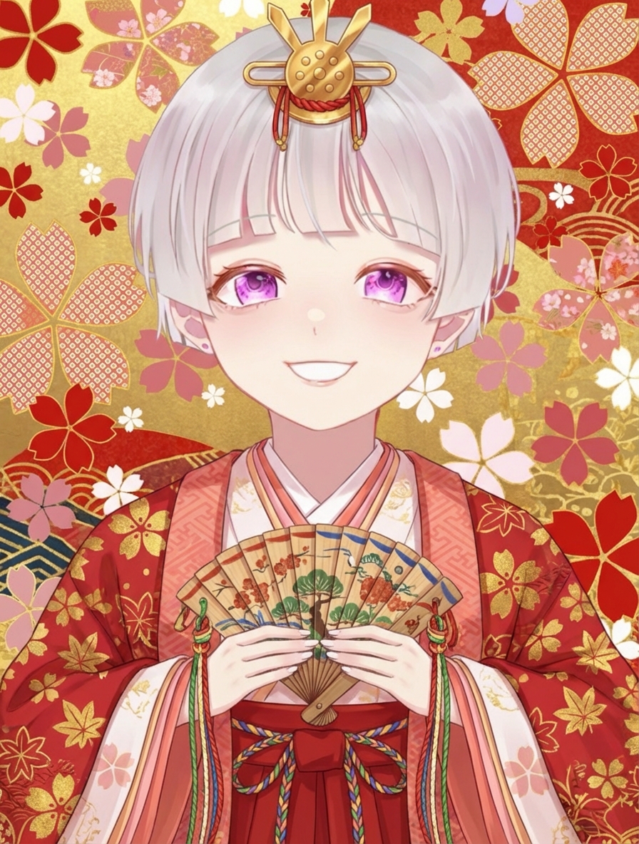 こんちゃんに許可を頂き、お雛様に着せ替えさせて頂きました！✨️