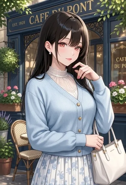 パステルブルーパリジェンヌコーデ