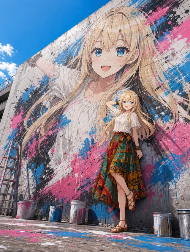 ウォールアート！🎨
自分を描いてみた！！

#みきふくプロンプト