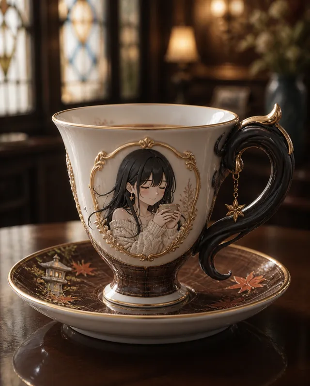 おお、うちの子が描かれたカップに！

#プロンプト利用