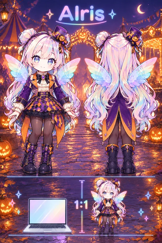 ハロウィン衣装にお着替え🎃🌙
※キャラシートの名残が…