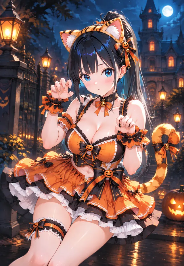#うちの子のベストショット
「ハロウィンね、に、にゃ」
うちの子ほのかです。ハロウィン衣装の化け猫にしてみました( ´ ▽ ` )ﾉ